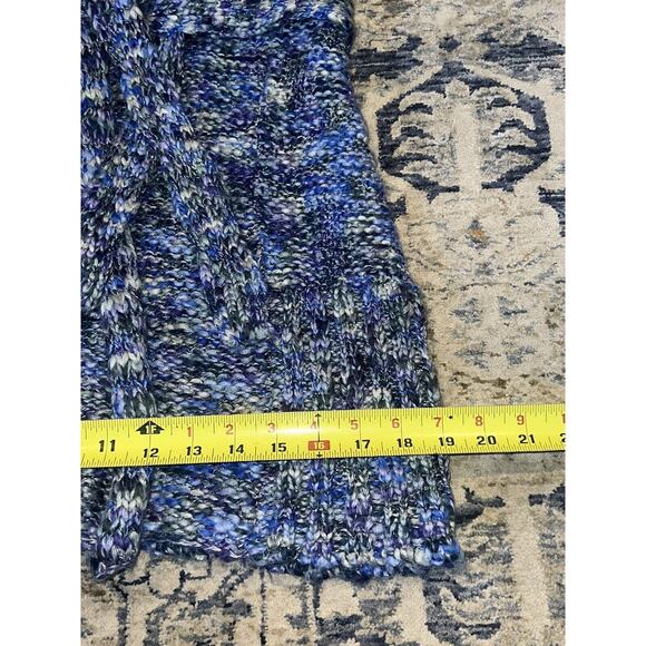 Decree Short Sleeve Wrap Marled Blue Purple Silver Black Belt Sweater M - Picture 4 of 6